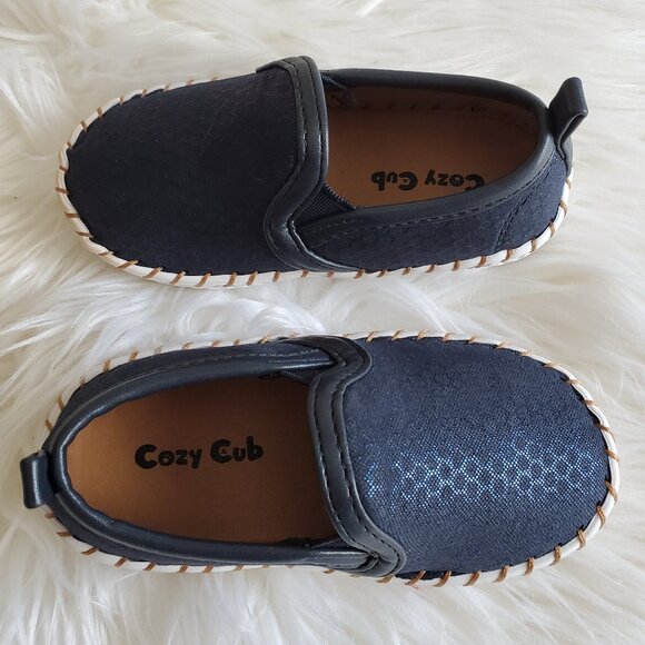 Cozy Cub Navy Blue Fashion Toddler Soft Sole Sports Shoes SZ 6.5 - Picture 4 of 11